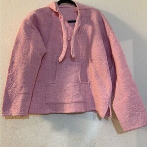 Cozy Pink Baja Hooded Sweater NWOT